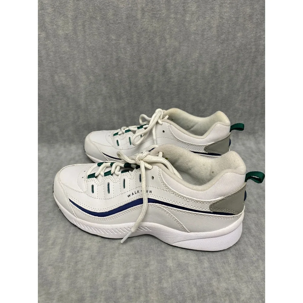 Easy Spirit Walk Run Women White Leather 6-1/2M Sneakers‎ Athletic Walking Shoes